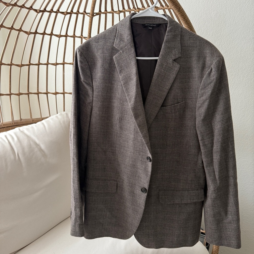 Banana Republic Men’s Blazer Sports Coat Plaid Size 44 Regular